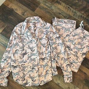 DKNY Zebra Print Pajama Set - Light Pink and Black